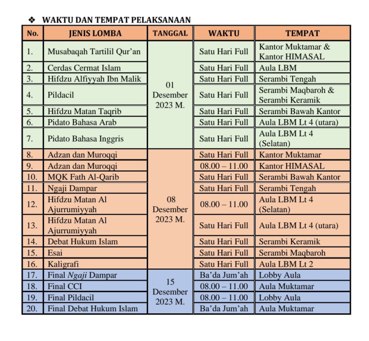 Jadwal lomba ilmiah haul haflah akhirussanah pondok pesantren lirboyo Jadwal lomba ilmiah haul haflah akhirussanah pondok pesantren lirboyo