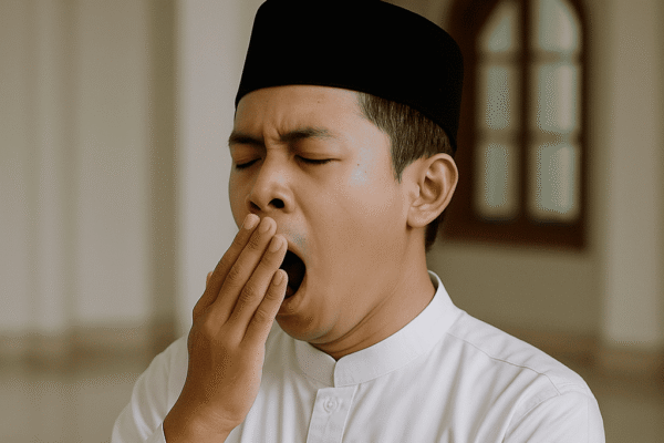 ilustrasi menguap dalam salat