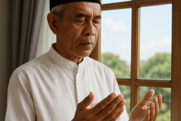 ilustrasi orang yang sedang qada subuh