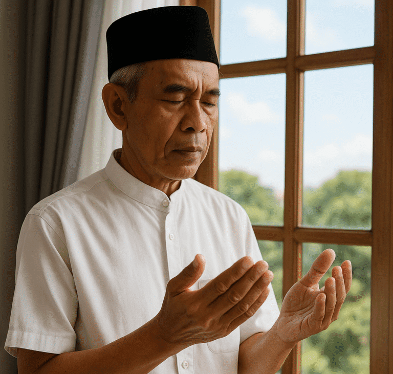 ilustrasi orang yang sedang qada subuh